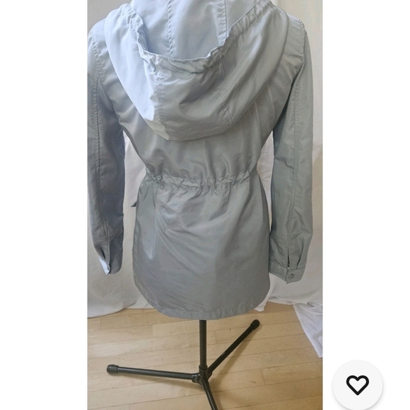 Forever 21 Button Front Drawstring Waist Jacket Blue Snap Pockets Wmn's Sz S - Picture 12 of 12